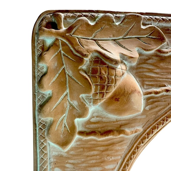 Vtg Terracotta Ceramic Picture Frame Acorn Leaves Natural Autumn 11”x13” - Picture 2 of 8